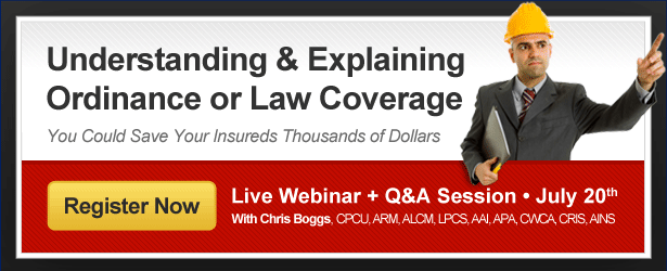 New Class this Wednesday: Understanding and Explaining Ordinance or Law Coverage