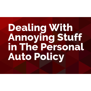 Dealing With Annoying Stuff in The Personal Auto Policy
