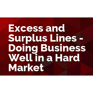 Excess and Surplus Lines - Doing Business Well in a Hard Market