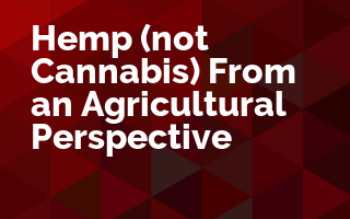 Hemp (not Cannabis) From an Agricultural Perspective