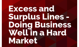 Excess and Surplus Lines - Doing Business Well in a Hard Market