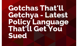 Gotchas That'll Getchya - Latest Policy Language That'll Get You Sued